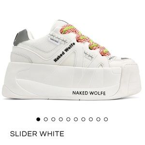 Naked Wolfe Slider White Platform Sneakers